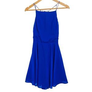 Charlotte Russe Strappy Back Dress Size M Royal Blue Zip Up Closer